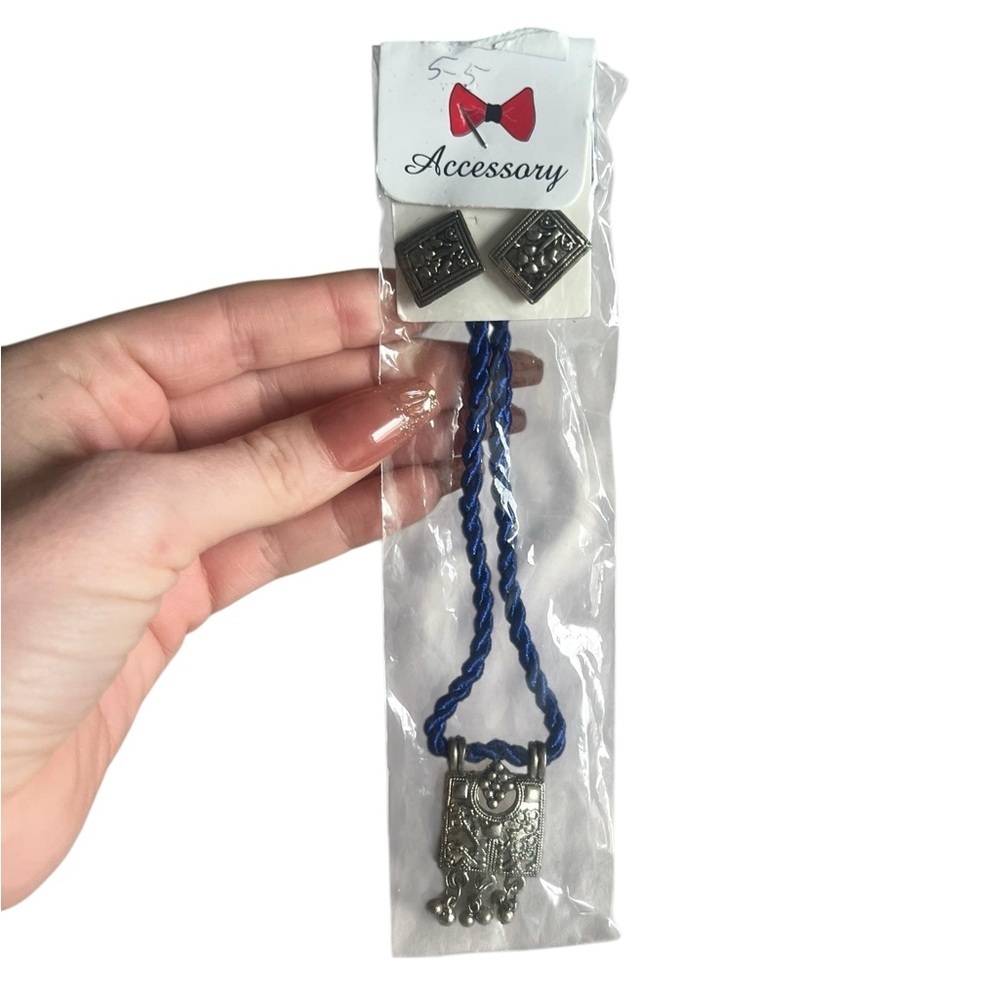 Blue and Silver Kids Necklace Set